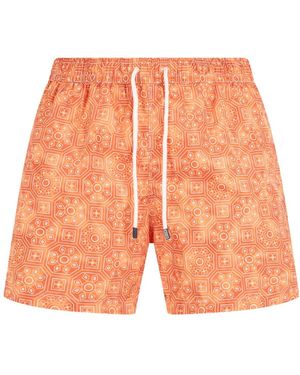 Fedeli Badmode ,Oranje ,Leer Madeira Zwembroek