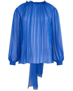 Alberta Ferretti Overhemden ,Blauw ,Geplooide Blouse