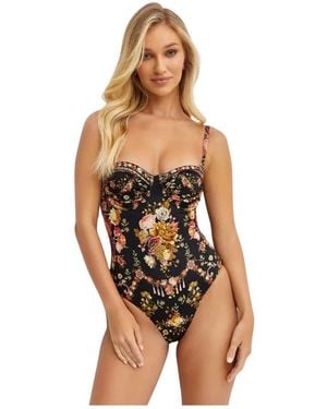CAMILLA Ruched Cup Underwire One Piece - Zwart