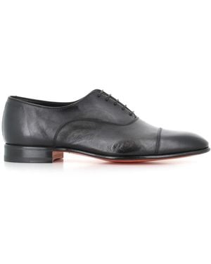 Santoni Schoenen ,Grijs ,Leer Archie Oxford - Zwart