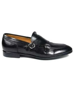 Green George Vintage Lederschuh Mit Zwei Schnallen - Schwarz