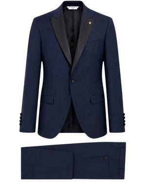 Manuel Ritz Single Breasted Suits - Blue