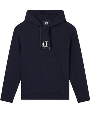 ARMANI EXCHANGE Hoodies & Sweatvesten ,Blauw ,Katoen Geborduurde A