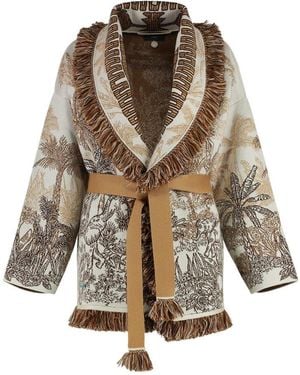Alanui Jungle toile de jouy cardigan - Braun