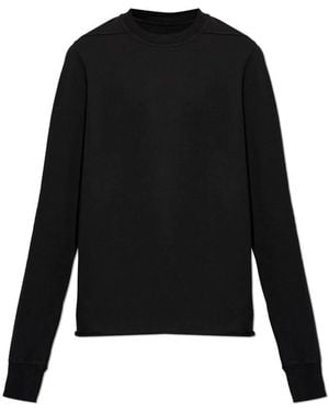 Rick Owens Hoodies & Sweatvesten ,Zwart ,Katoen Sweatshirt Met Decoratieve Band