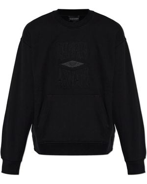 Emporio Armani Sweatshirt Met Geborduurd Logo - Zwart