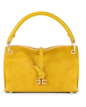 Elisabetta Franchi Tassen ,Geel ,Leer Small Boulevard Handbag