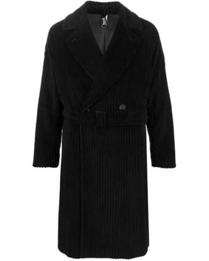 Hevò Double-Breasted Coats - Negro