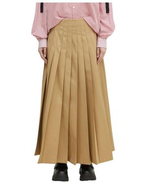 Undercover Maxi A-Lijn Geplooide Rok - Naturel