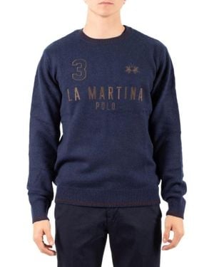 La Martina Round-Neck Knitwear - Bleu