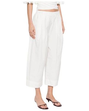 Apuntob Cropped Trousers - Blanc