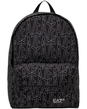 EA7 Rucksack Mit Grafikdruck - Schwarz