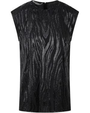 Stella McCartney Top De Lurex Con Veta De Madera, Mujer, Talla - Negro