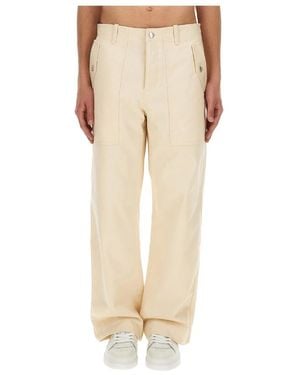 Maison Kitsuné Straight Trousers - Natural