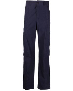 Ferragamo Multi-Pocket Seersucker Hose - Blau