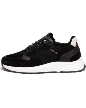 Pantofola D Oro Marineblaue Wildleder-Sneaker Mit Niedrigem Schaft - Schwarz