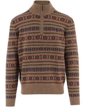 Polo Ralph Lauren Pullover Aus Fair Isle Wolle - Braun