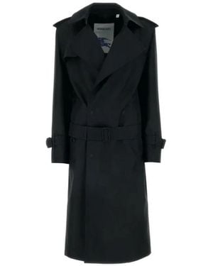 Burberry Zwarte Zijden Trenchcoat Aw24
