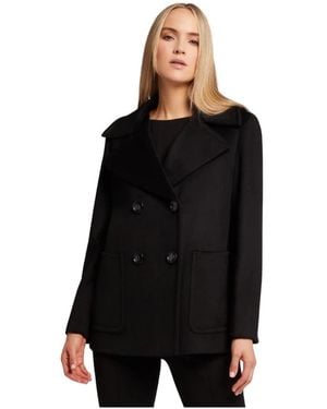 Elena Miro Double-Breasted Coats - Black