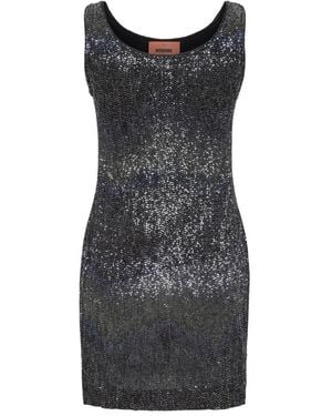 Missoni Metallic Knit Mini Jurk - Zwart