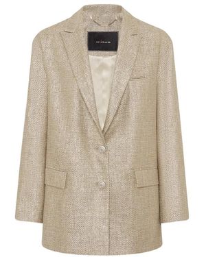 Kiton Jassen ,Satijn Lamé Effect Viscose Jas - Naturel