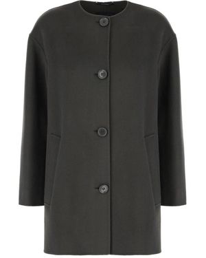 Max Mara Single-Breasted Coats - Black