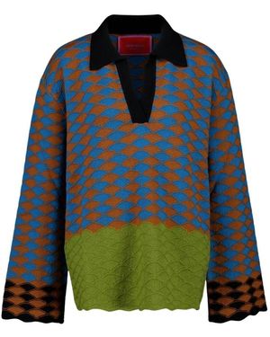 La DoubleJ V-Neck Knitwear - Blu