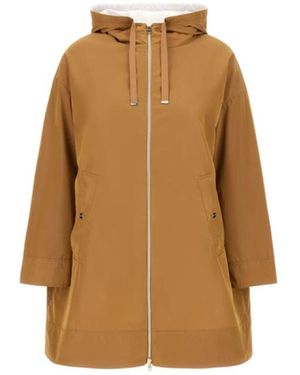 Herno Jassen ,Bruin ,Polyester Hooded Jacket