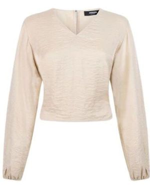 Jansen Amsterdam Elegante Wickelbluse Sand - Natur