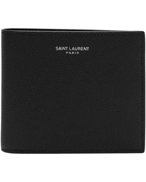 Saint Laurent Accessoires ,Zwart ,Leer Grain De Poudre Portemonnee