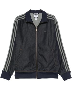 adidas Fitness ,Blauw ,Denim Firebird Adicolor Raw Denim Track Top - Zwart