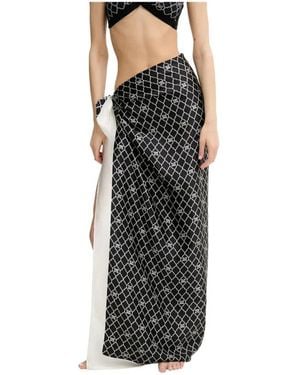 Max Mara Schwarzer Seidenschal Beachwear Kollektion