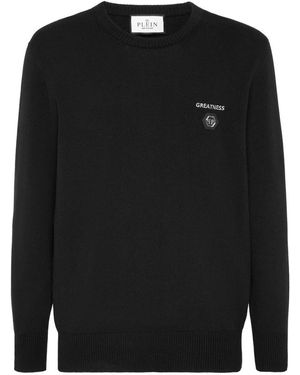 Philipp Plein Pullover Round Neck Ls Love - Schwarz