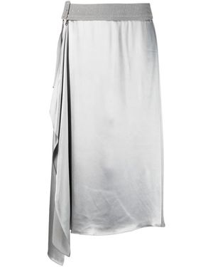 Fendi Grijze Viscose Rok Verhoog Stijl - Grijs