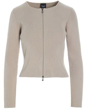 Bitte Kai Rand Rib Gebreide Blouse Steen - Grijs