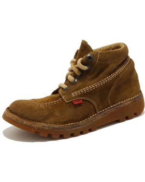 Kickers Vintage Senf Slip-On Sneaker Schuhe - Braun