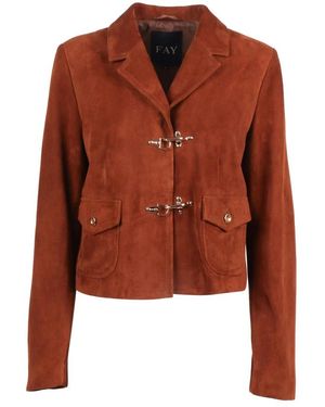 Fay Giacca 2 Ganci Crop Jacket - Bruin