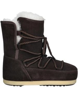 Moon Boot Schoenen ,Bruin ,Leer Evx Suede Shearling Boot - Zwart
