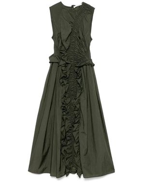 Cecilie Bahnsen Skulpturales Grünes Kleid Mit Puffärmeln