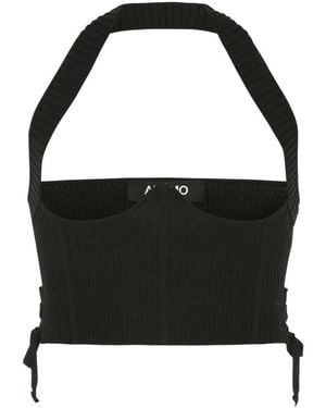 ANDREA ADAMO Sleeveless Tops - Black