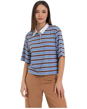Kocca Tops ,Blauw ,T-Shirt Met Kraag