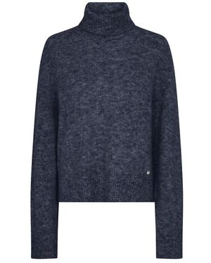 Mos Mosh Rollkragen Strickpullover - Blau