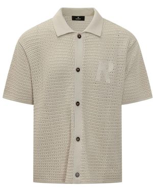 Represent Perforiertes Strick Kurzarmshirt - Natur