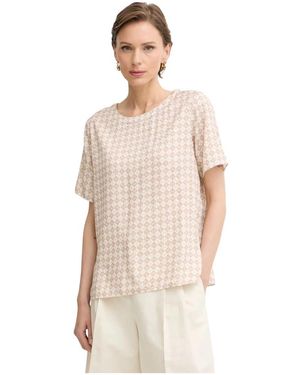Trussardi Geblokte Viscose Blouse - Naturel