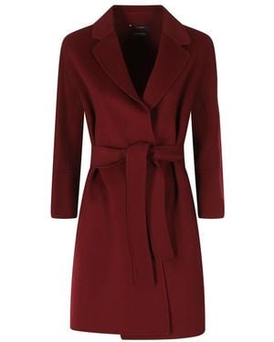 Max Mara Arona Mantel Met Riem - Rood