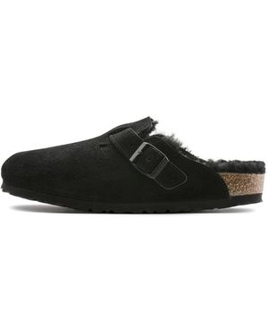 Birkenstock Weicher wildleder clog stil schuh - Schwarz