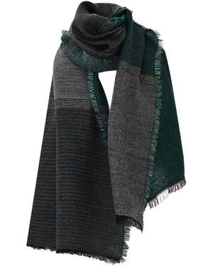 Kocca Accessoires ,Groen ,Wol Gerafeld Randen Multi-Gekleurde Sjaal - Zwart