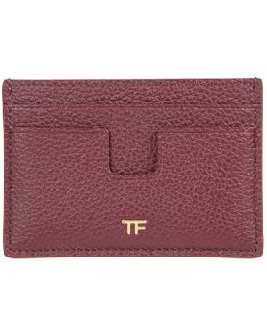 Tom Ford Eleganter Lederkartenhalter Mit Mehreren Steckplätzen - Lila