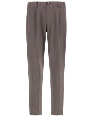 Herno Pantaloni Con Pinces Frontali - Grijs