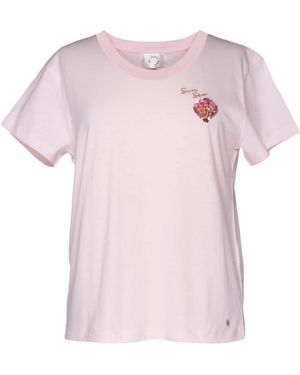 Des Petits Hauts Recht Gesneden T-Shirt - Roze
